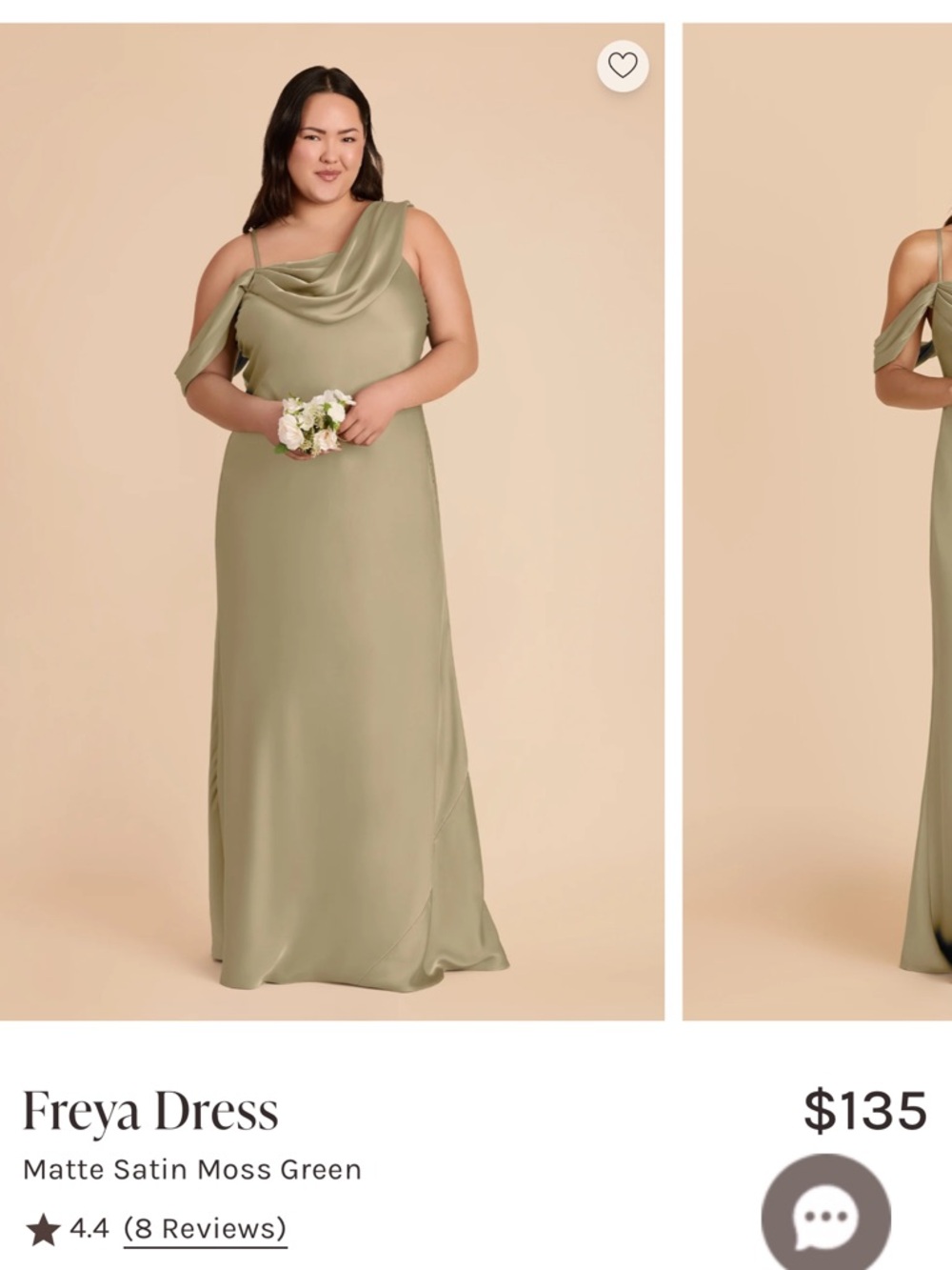 Birdy Grey Freya Dress in Matte Satin Moss Green Size 1X